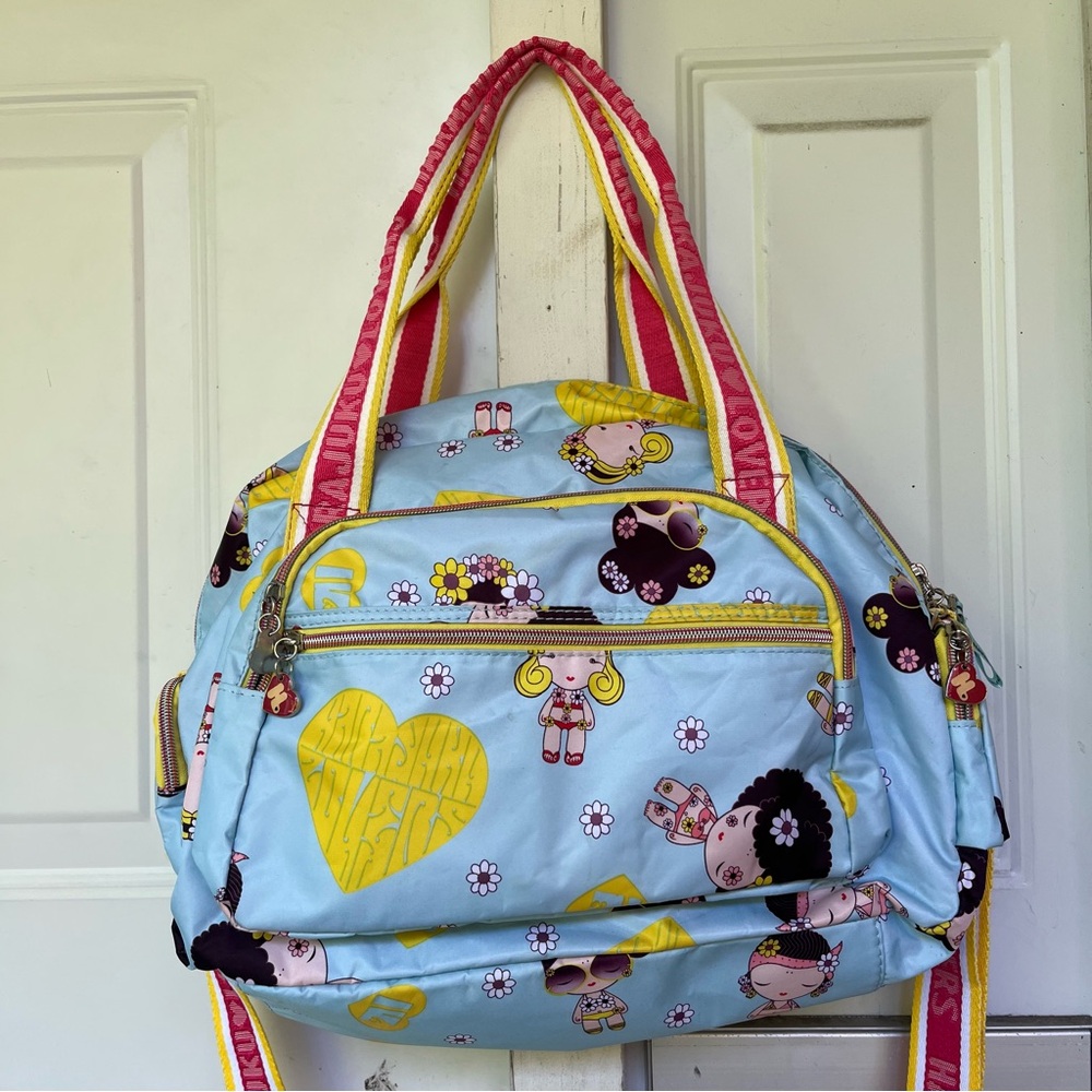 Harajuku Lovers Y2K Duffle Weekender Strap Shoulder Bag!